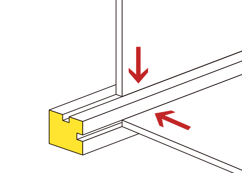 インテリア補材（溝入棒）